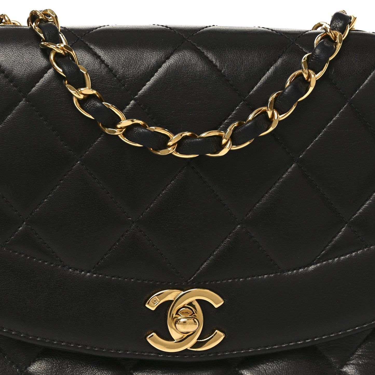 Lambskin Quilted Small Single Flap Black
