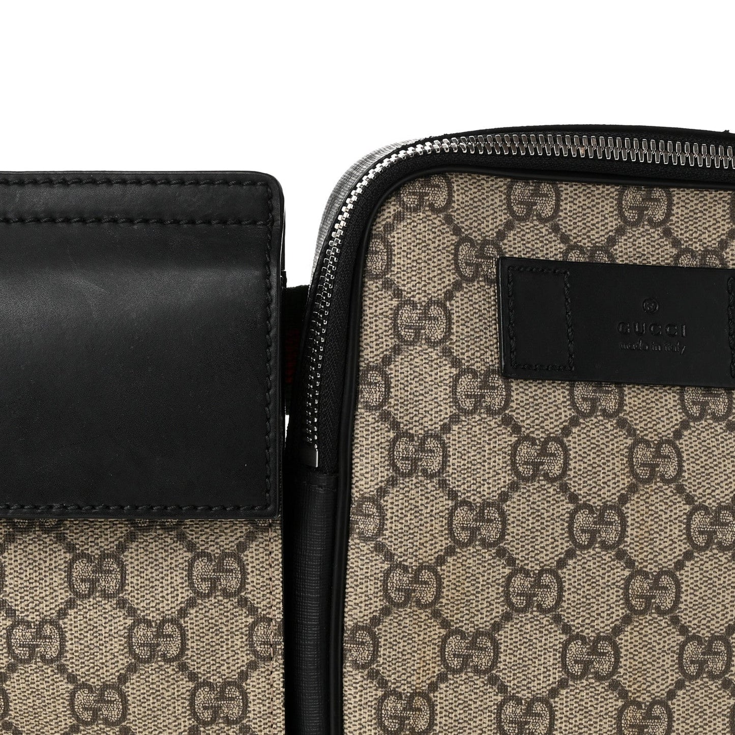 GG Supreme Monogram Web Belt Bag Black