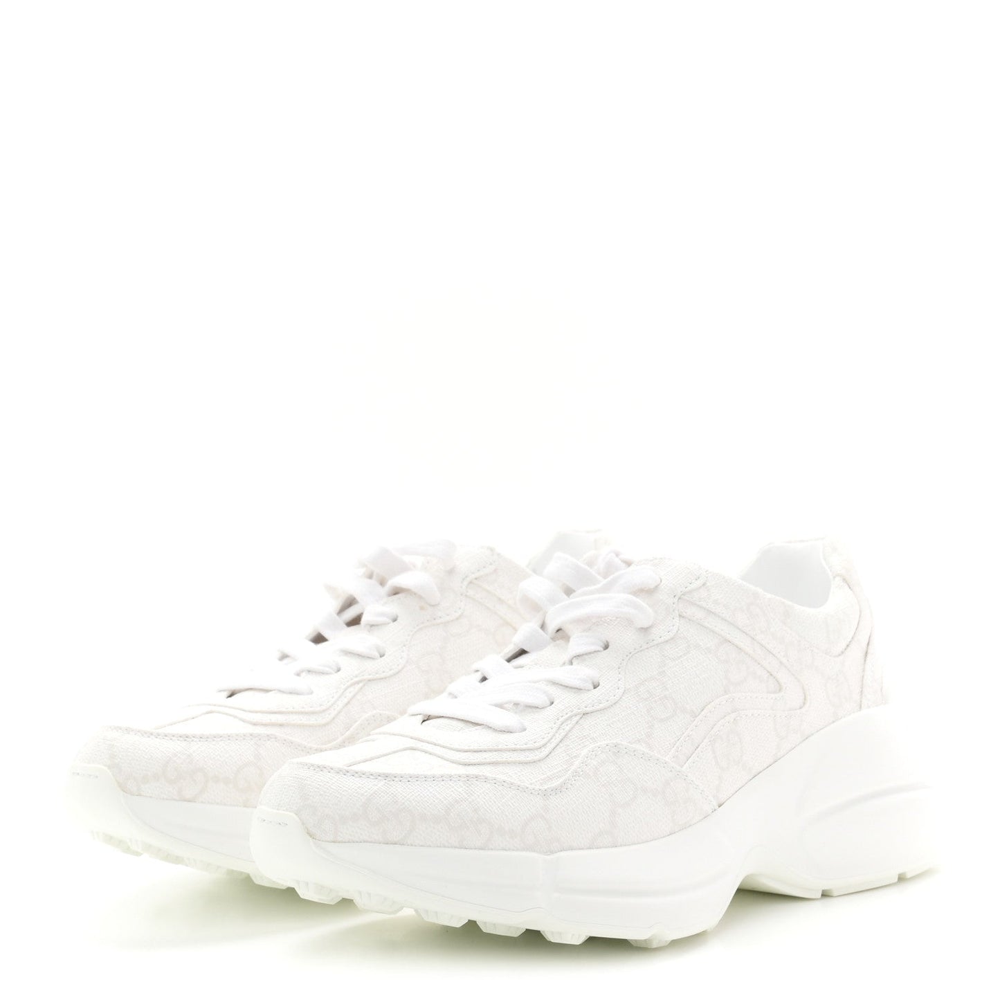 GG Supreme Monogram Womens Rhyton Sneakers 35 White