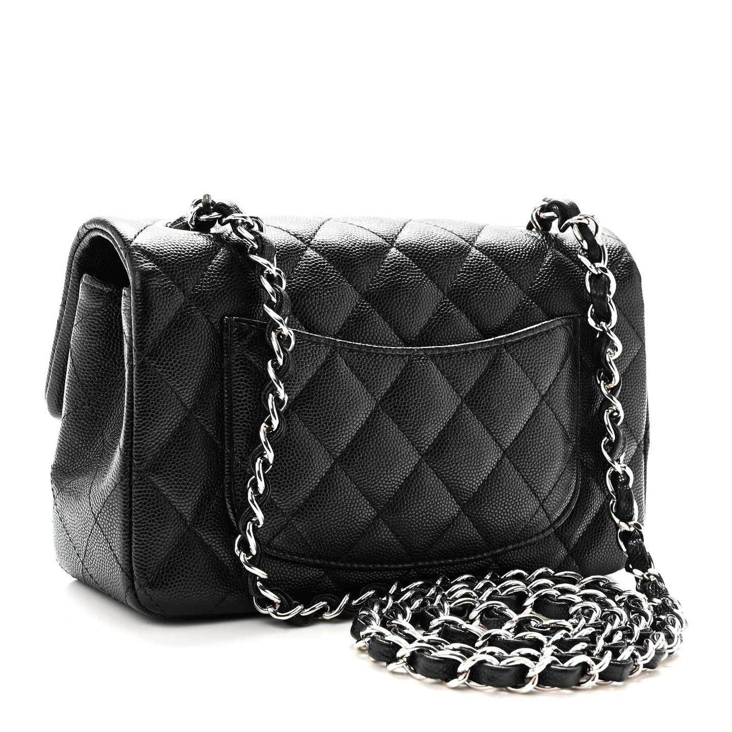 Caviar Quilted Mini Rectangular Flap Black