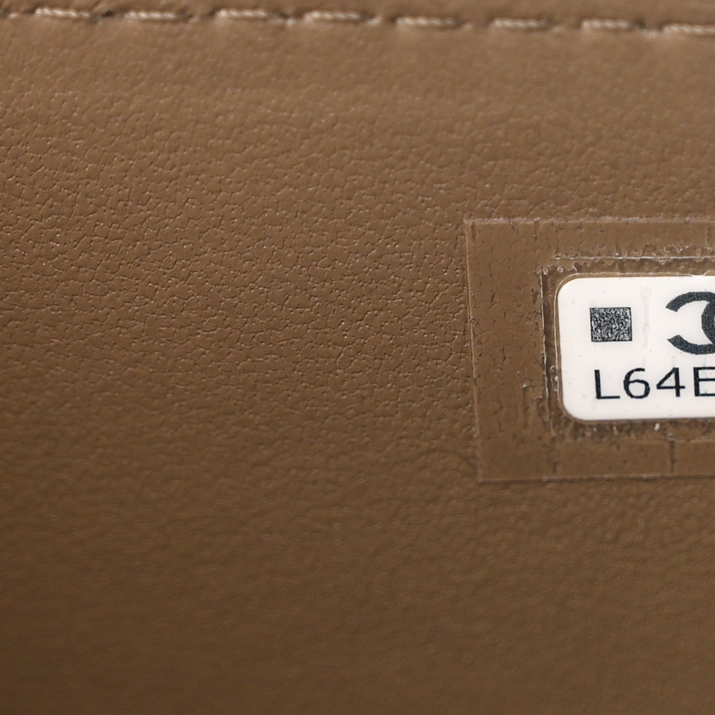Calfskin Lizard Embossed Top Handle Vanity With Chain Dark Khaki