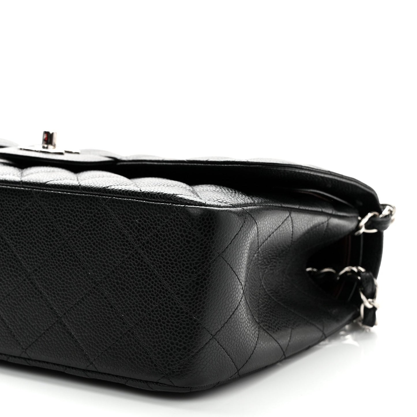 Caviar Quilted Jumbo Double Flap Black
