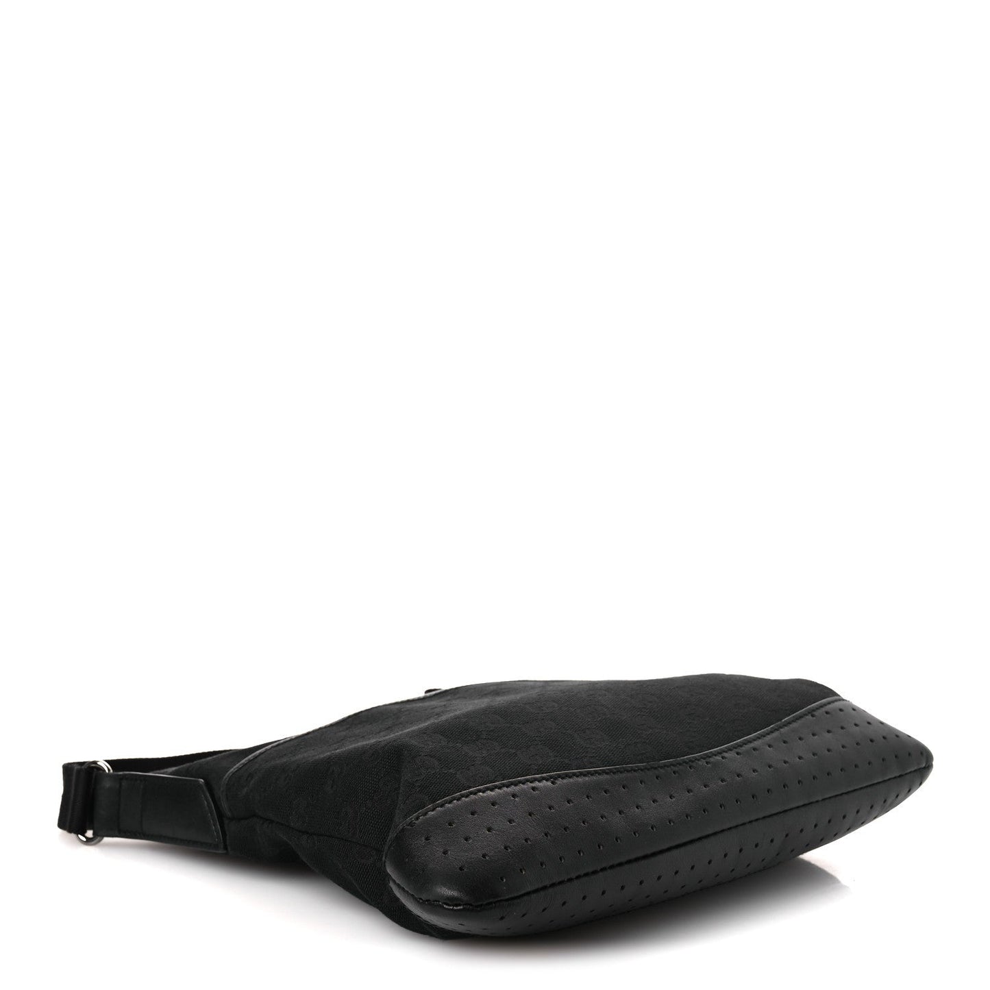 Monogram Calfskin Perforated Medium Flat Messenger Bag Black