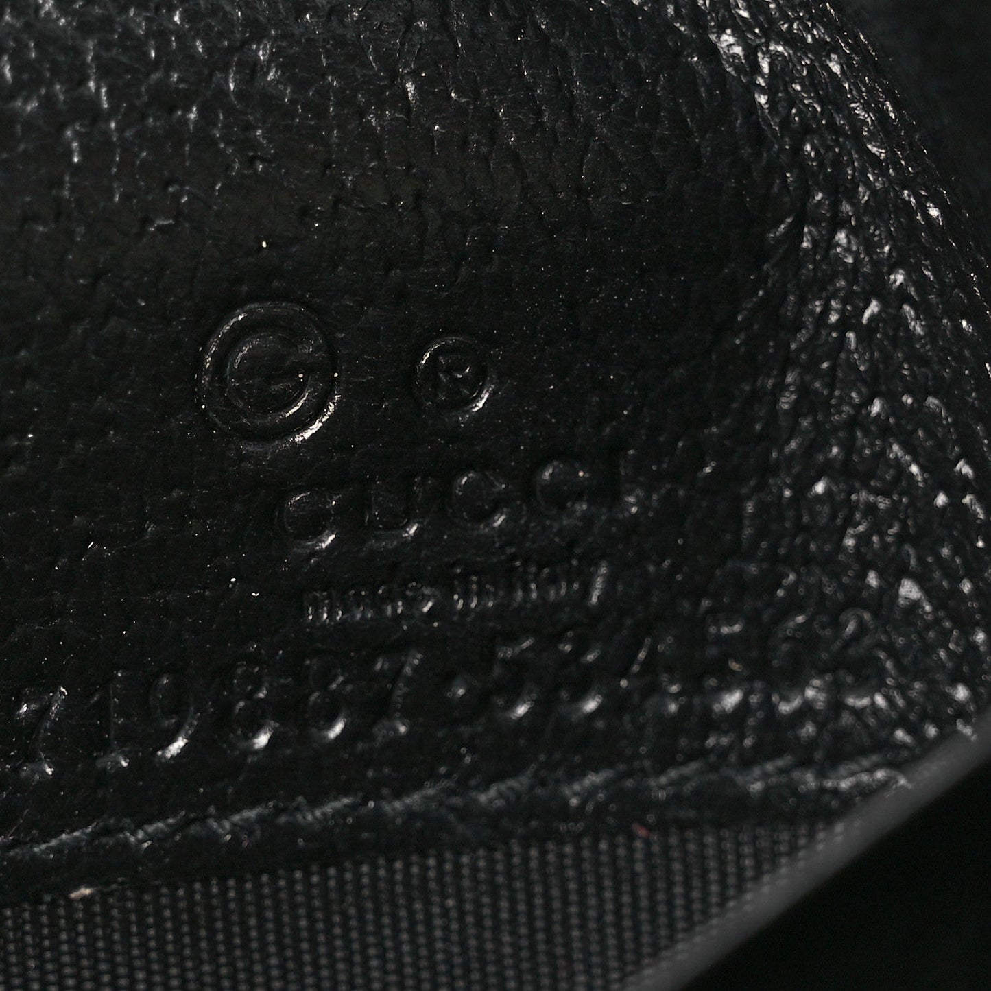 Textured Dollar Calfskin Web Ophidia Card Case Wallet Black