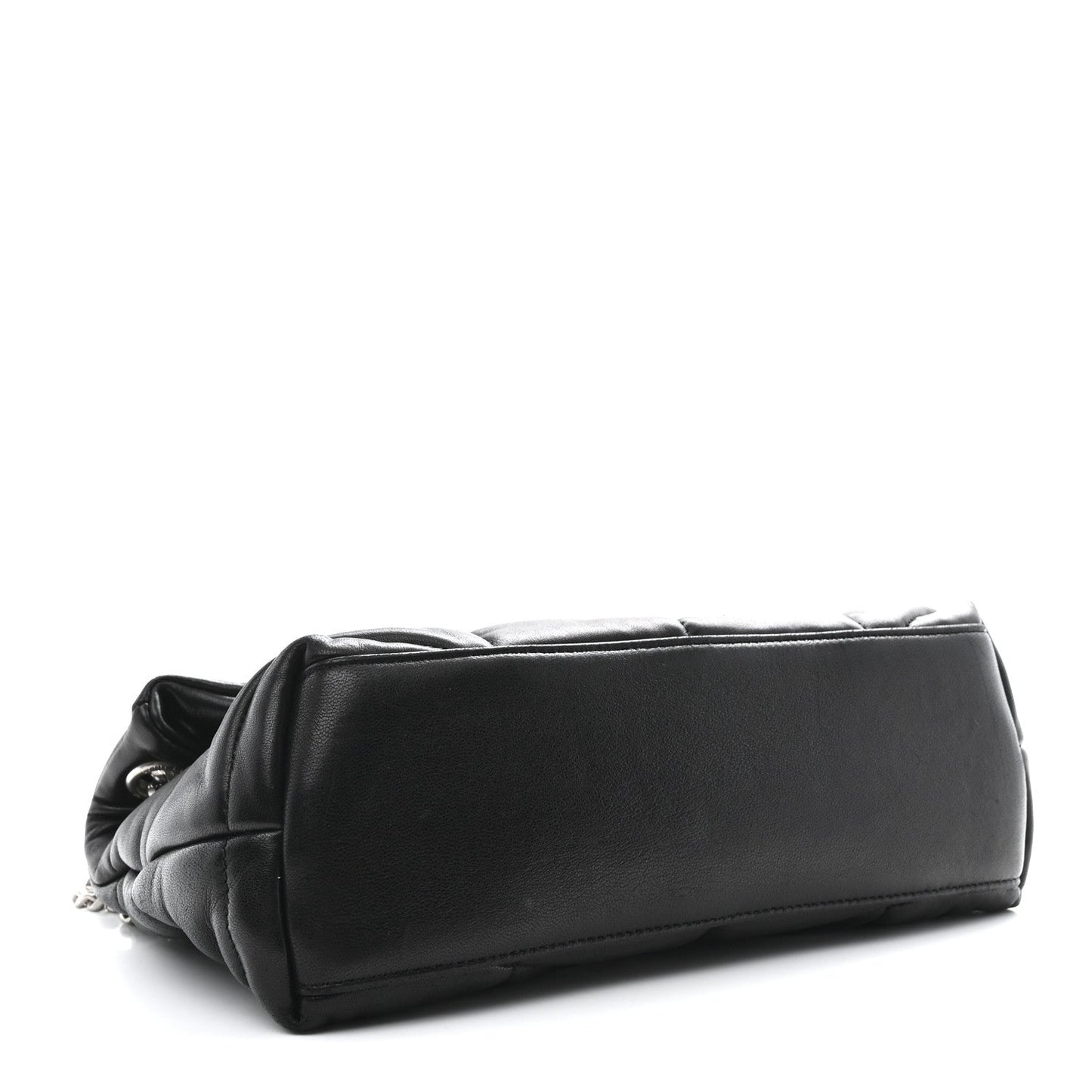 Lambskin Quilted Small Loulou Puffer Monogram Chain Satchel Black