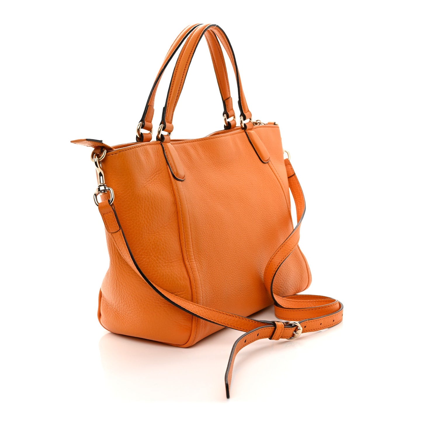 Pebbled Calfskin Small Soho Top Handle Bag Curcuma