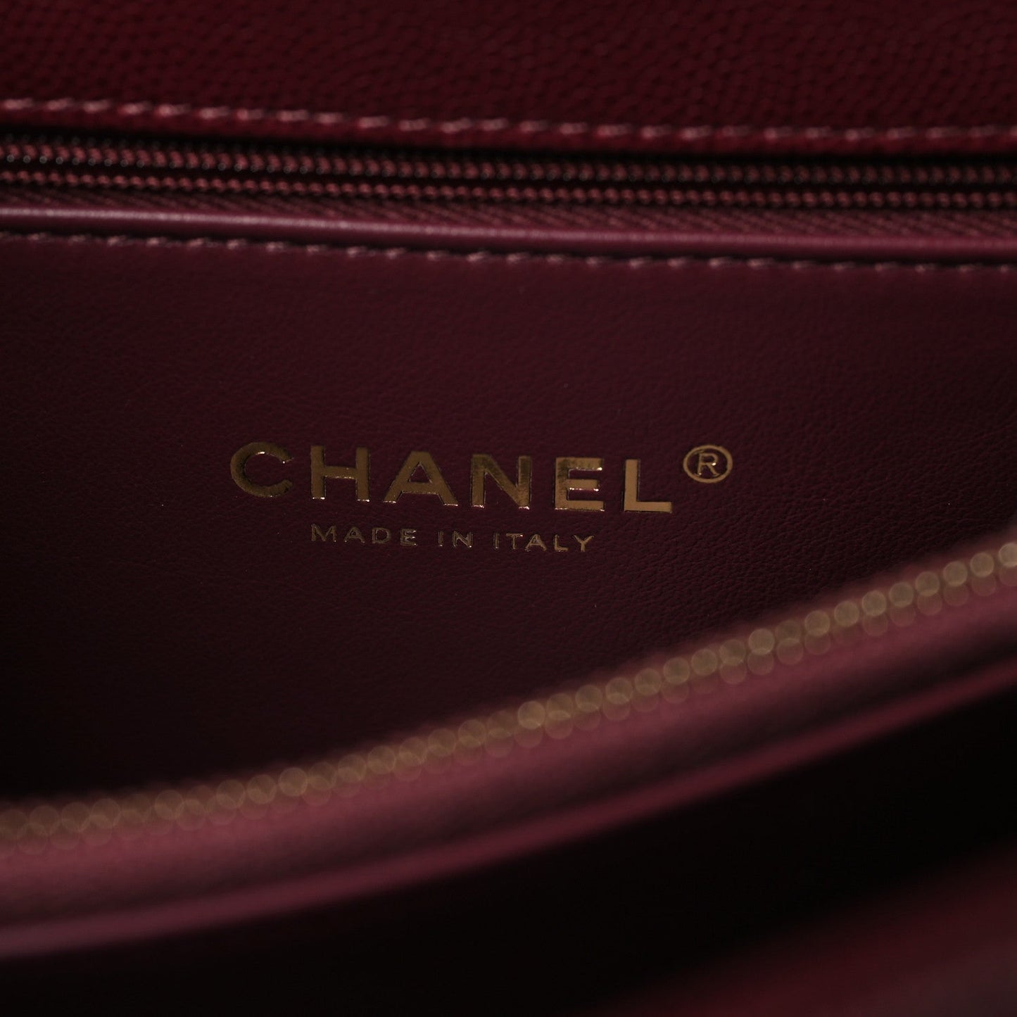 Caviar Quilted Small Coco Handle Flap Burgundy