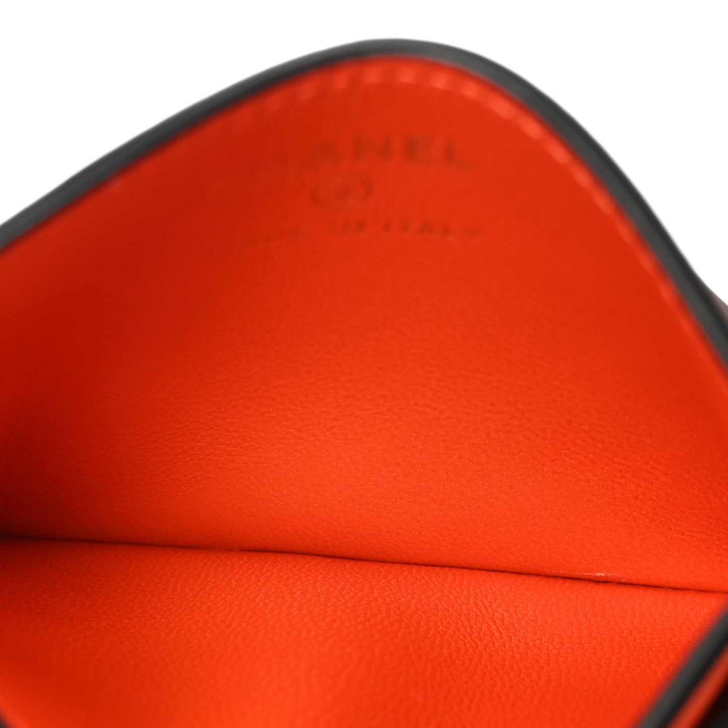 Lambskin Coco Beach Card Holder Orange White Black