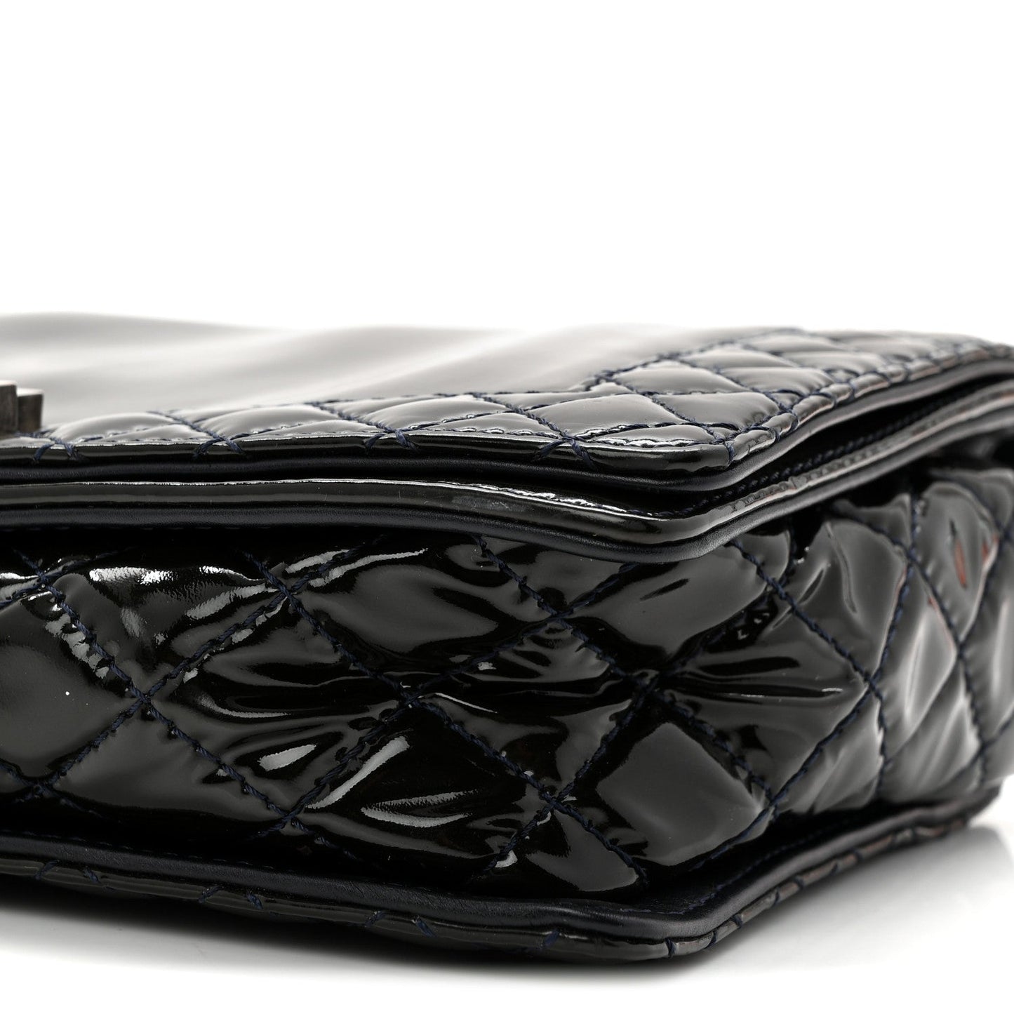 Patent New Medium Boy Reverso Flap Navy