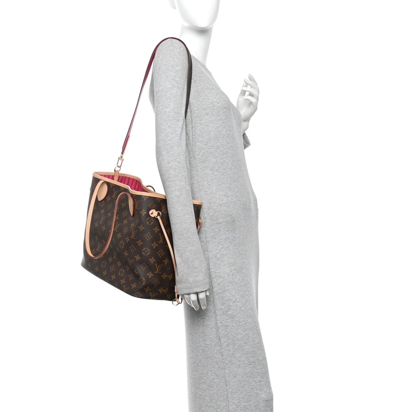 Monogram Inside Out Neverfull Bandouliere MM Rose Pondichery
