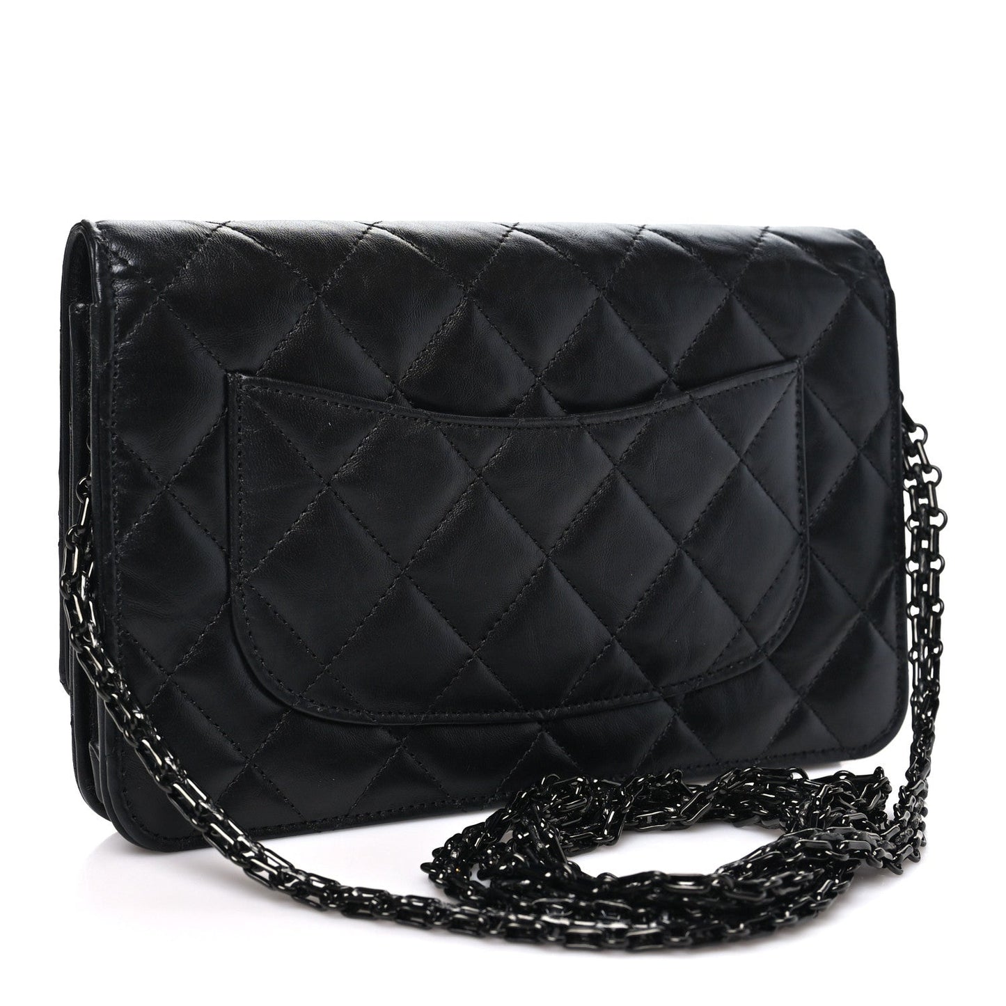 Aged Calfskin Quilted Reissue Wallet On Chain WOC So Black