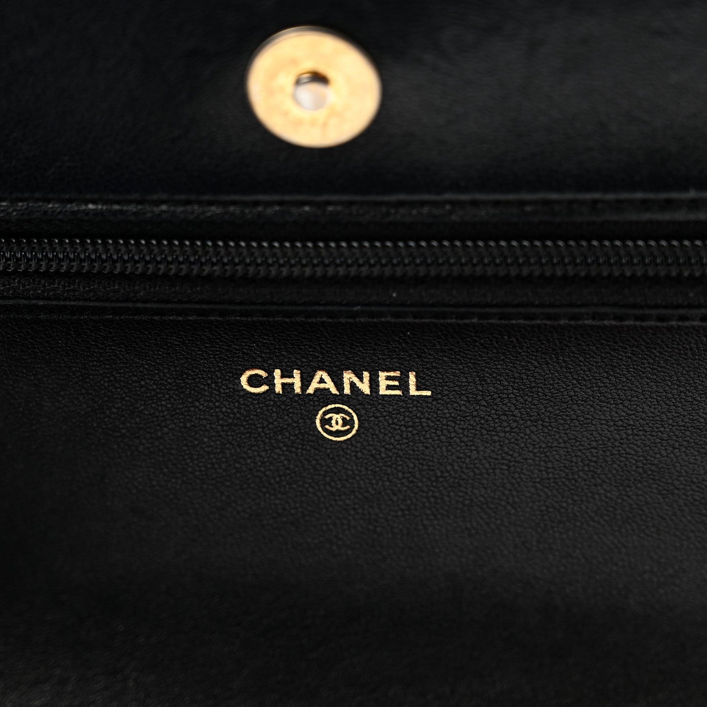 Lambskin Quilted Chanel 19 Wallet On Chain WOC Black