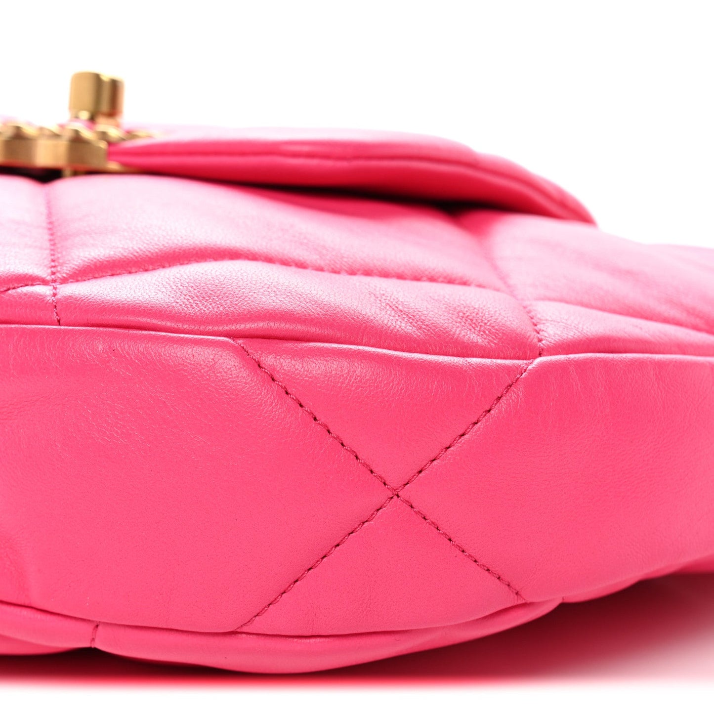 Lambskin Quilted Chanel 19 Hobo Fuchsia