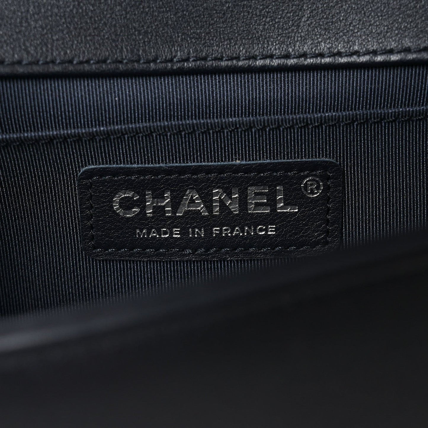 Lambskin Chevron Quilted Medium Boy Flap Black