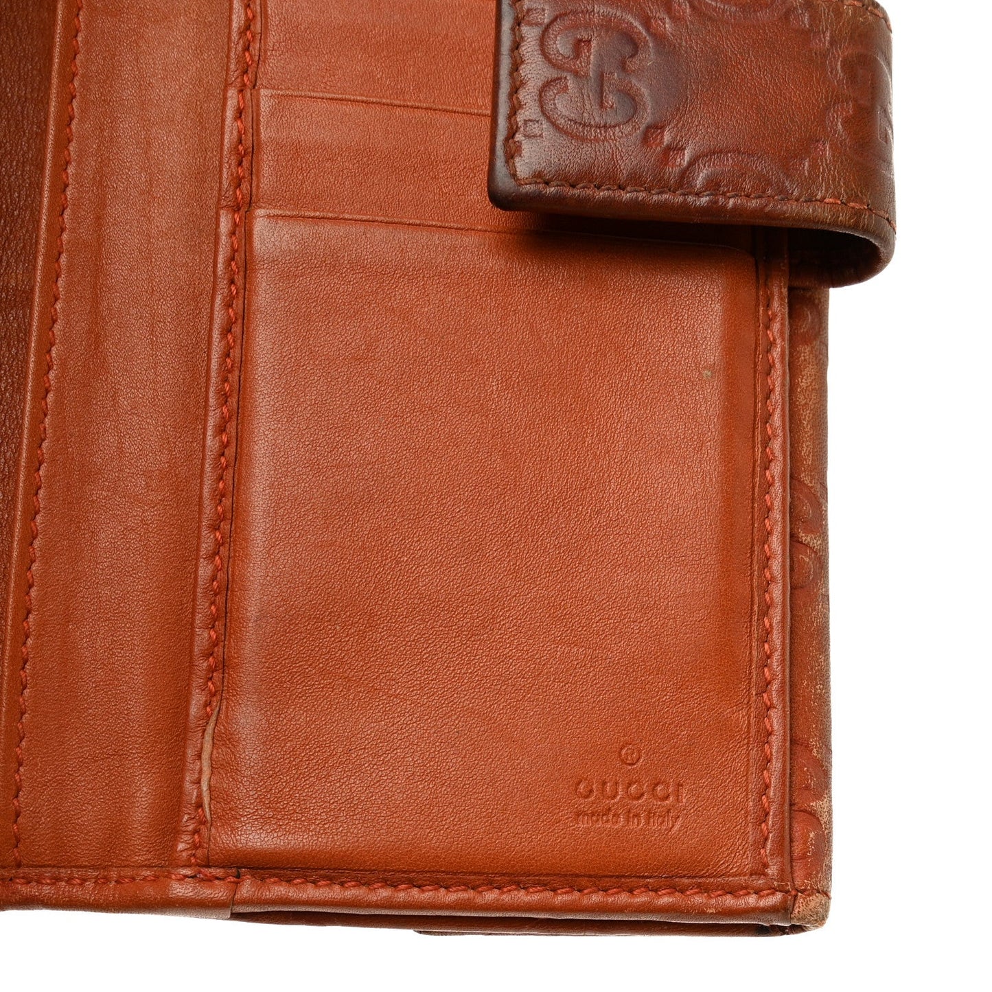 Guccissima Signature Dice Continental Wallet Orange