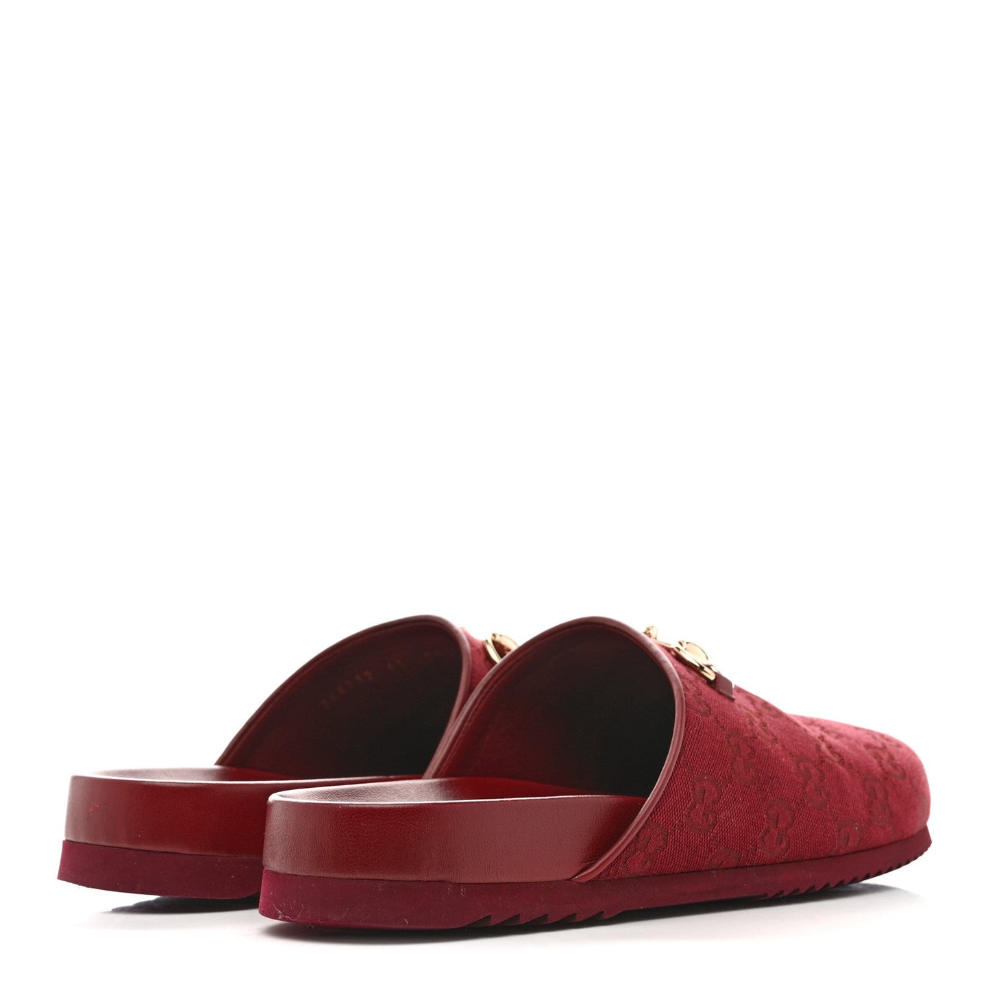 GG Supreme Monogram Womens Horsebit Slippers 41 Rosso Ancora