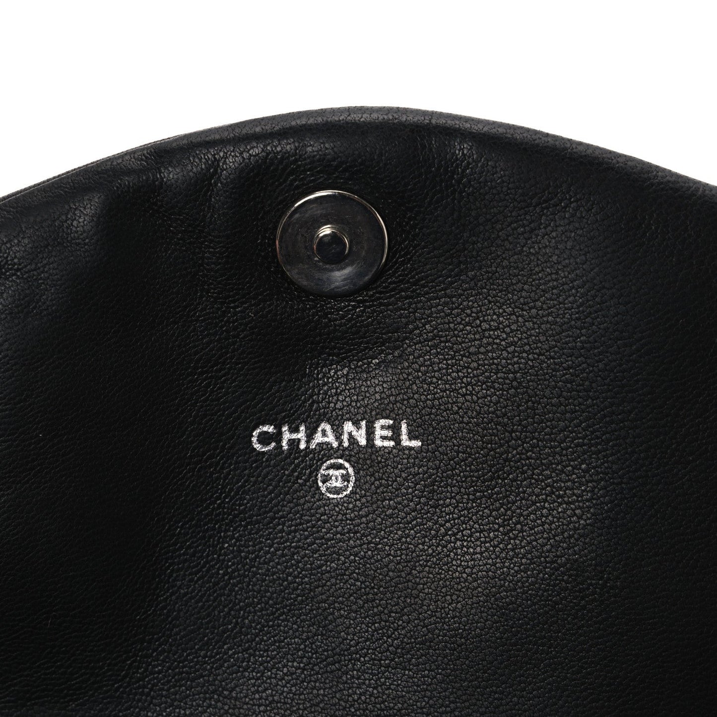 Lambskin Half Moon Wallet On Chain WOC Black