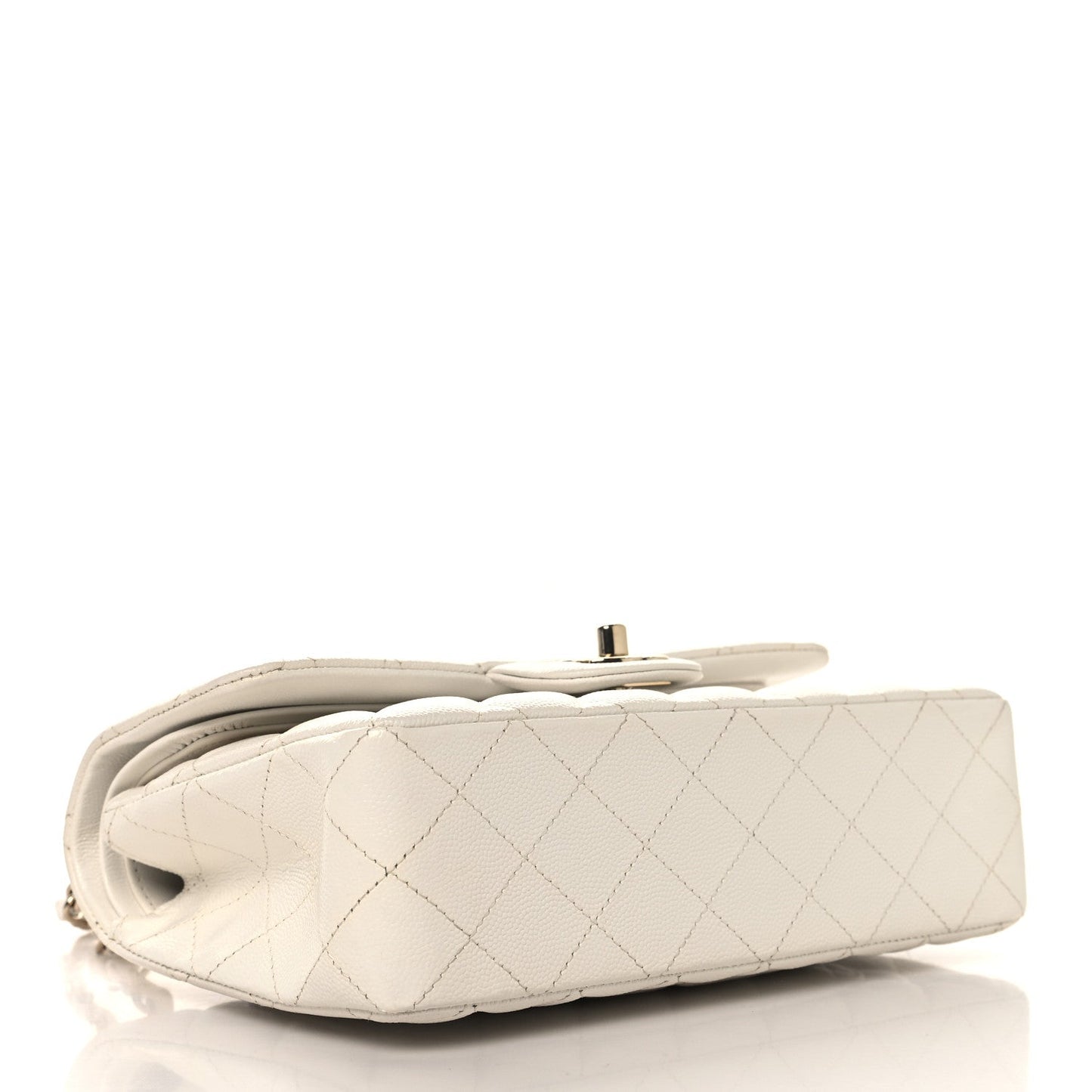 Caviar Quilted Small Double Flap White