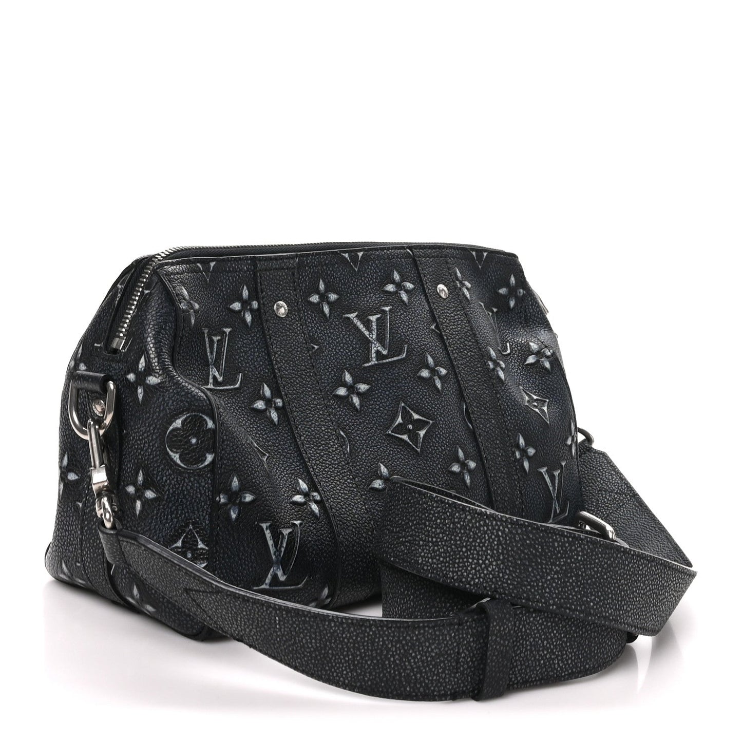 Cowhide Faded Monogram City Keepall Charcoal