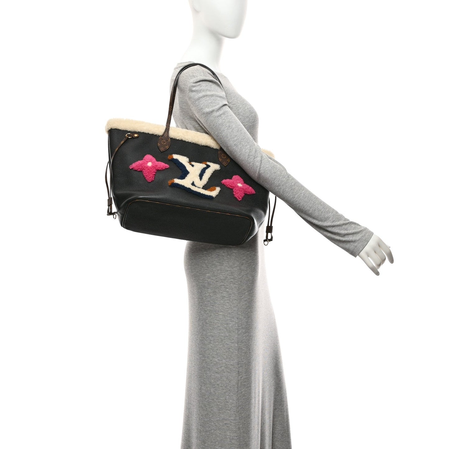 Calfskin Monogram Teddy Neverfull MM Black