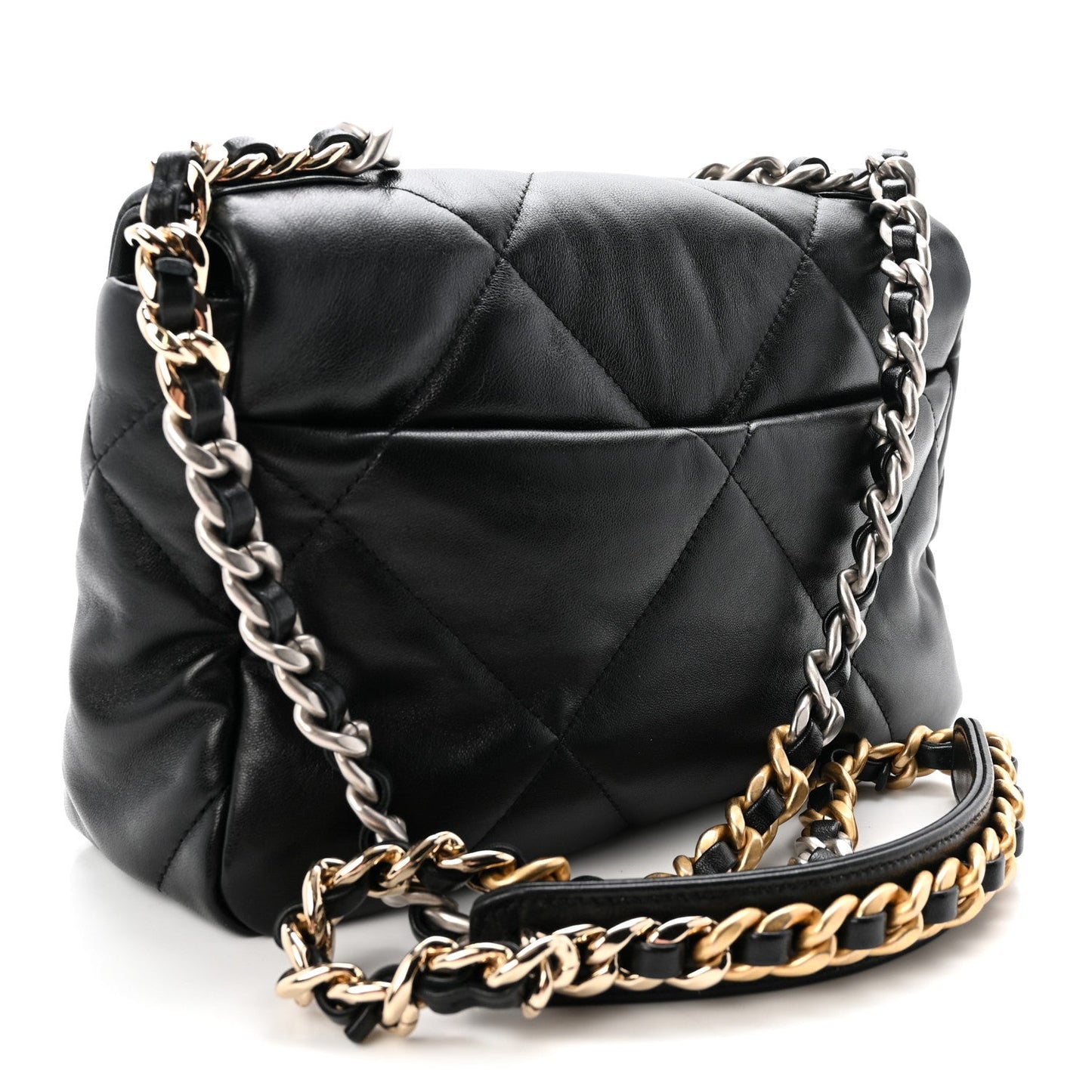 Lambskin Quilted Medium Chanel 19 Flap Black