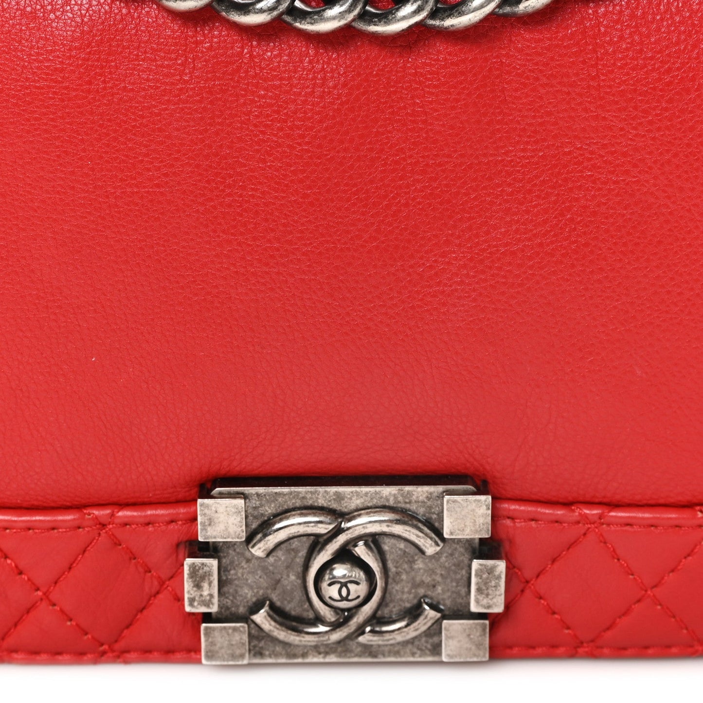Calfskin Medium Boy Reverso Flap Red