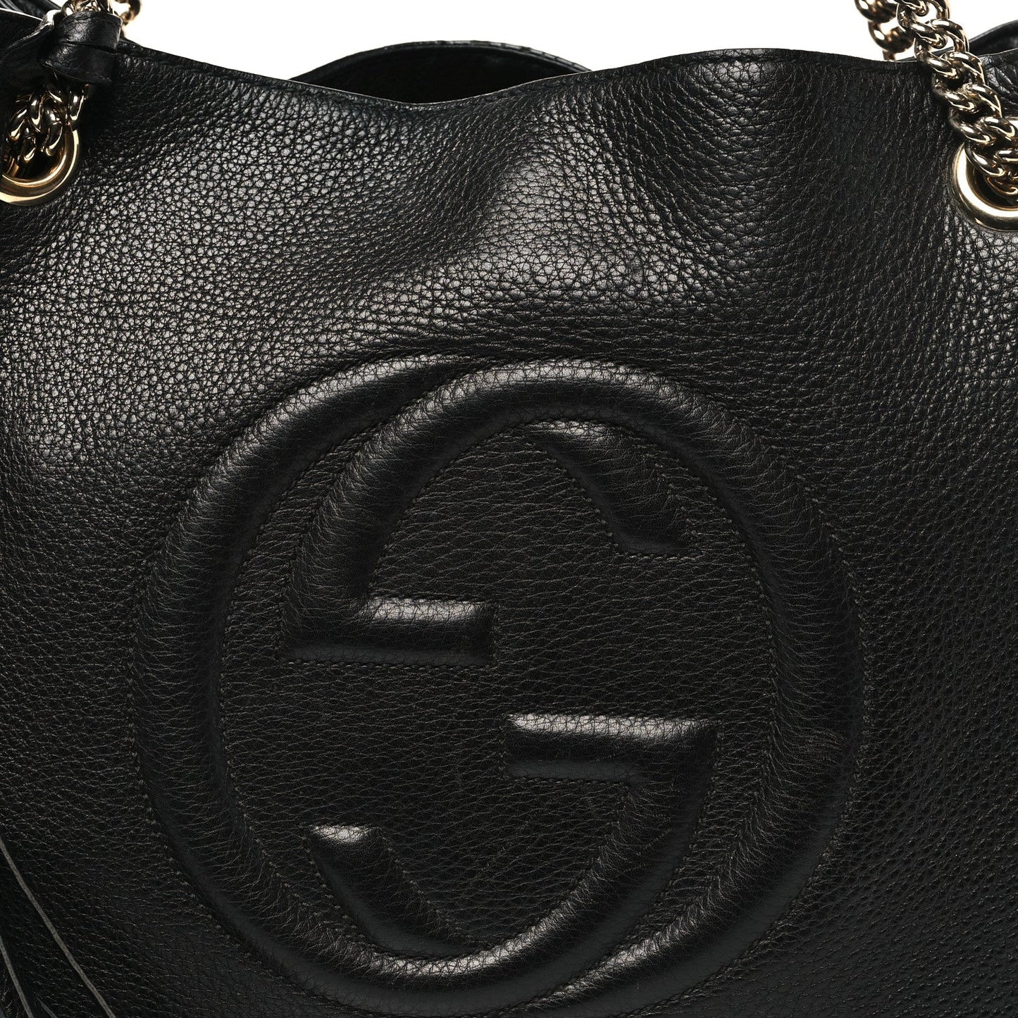 Pebbled Calfskin Medium Soho Chain Shoulder Bag Black