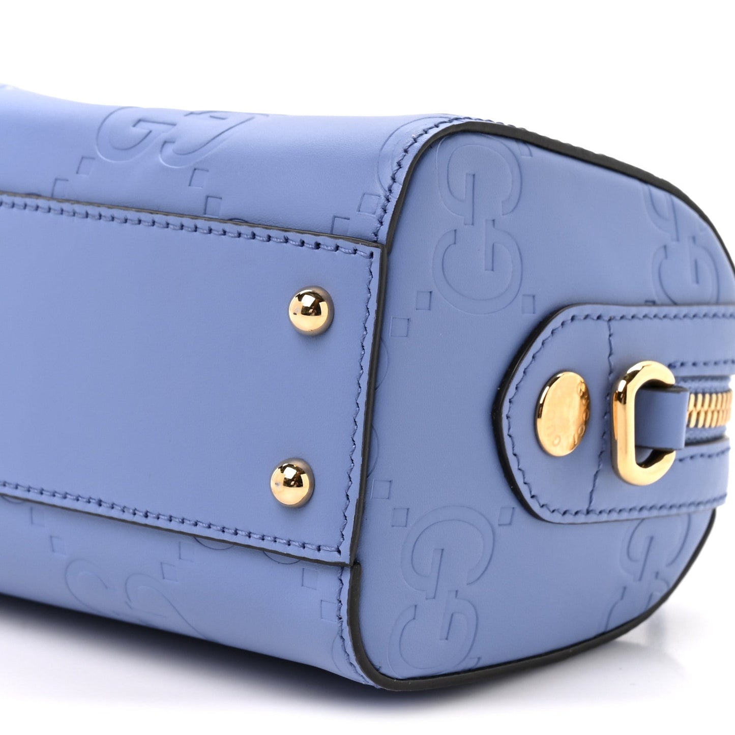 Gilbert Calfskin Jumbo GG Embossed Super Mini Top Handle Bowler Bag Bloom Lavender