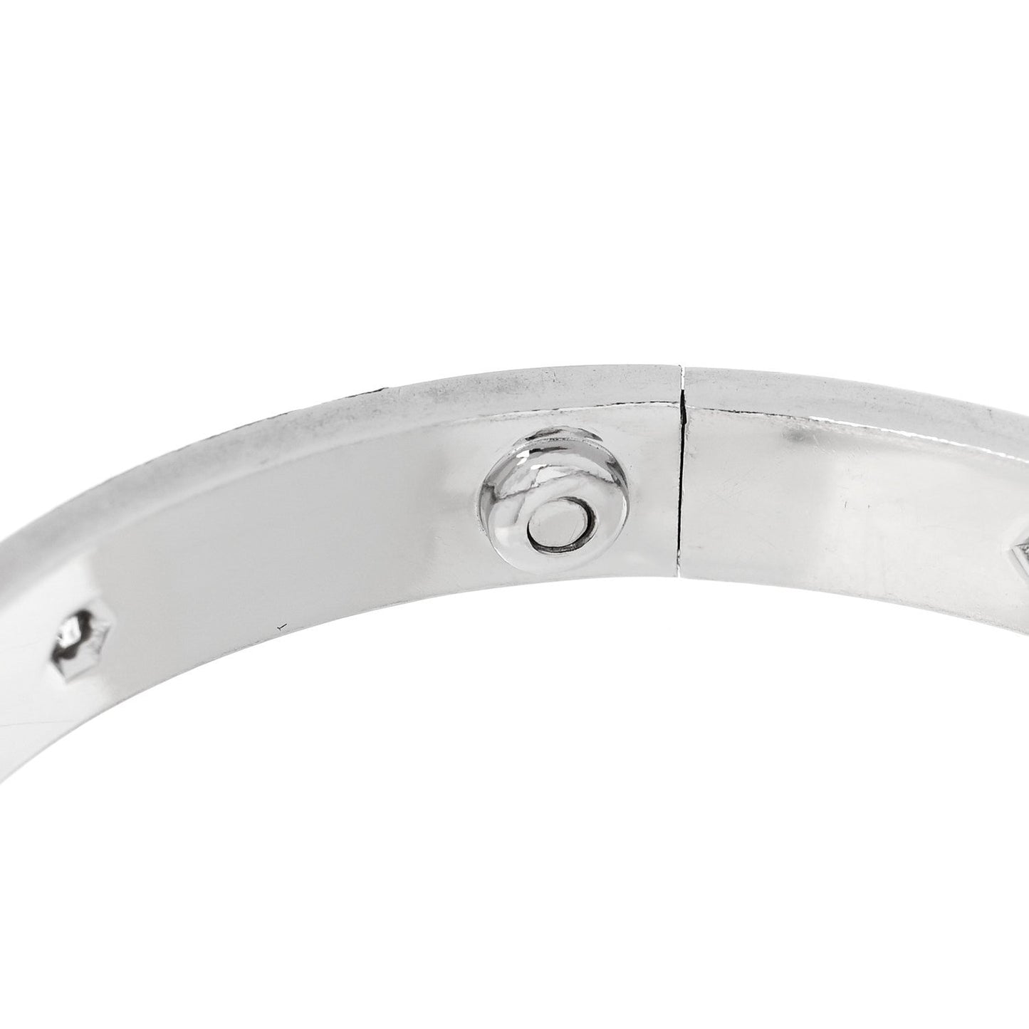 18K White Gold 6 Diamond LOVE Bracelet 17
