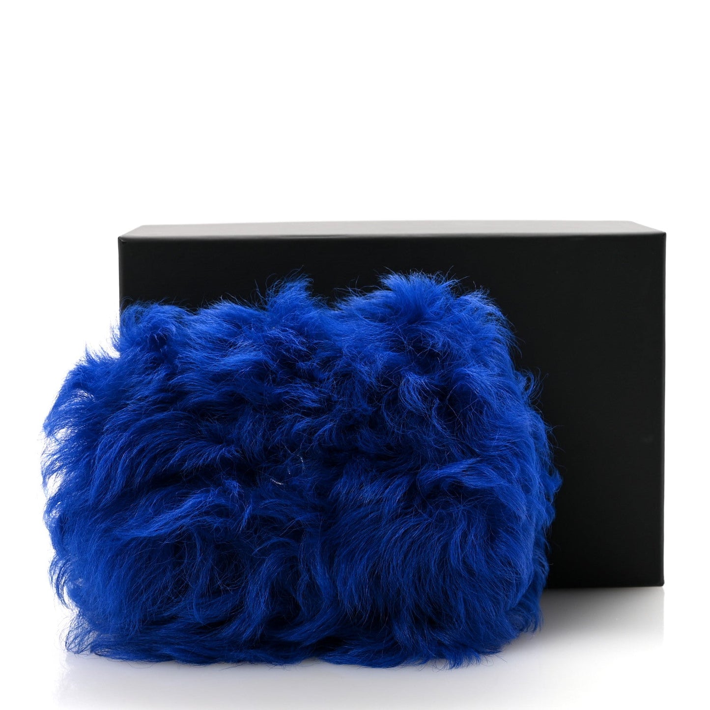 Shearling Lambskin CC Hook Card Holder Blue