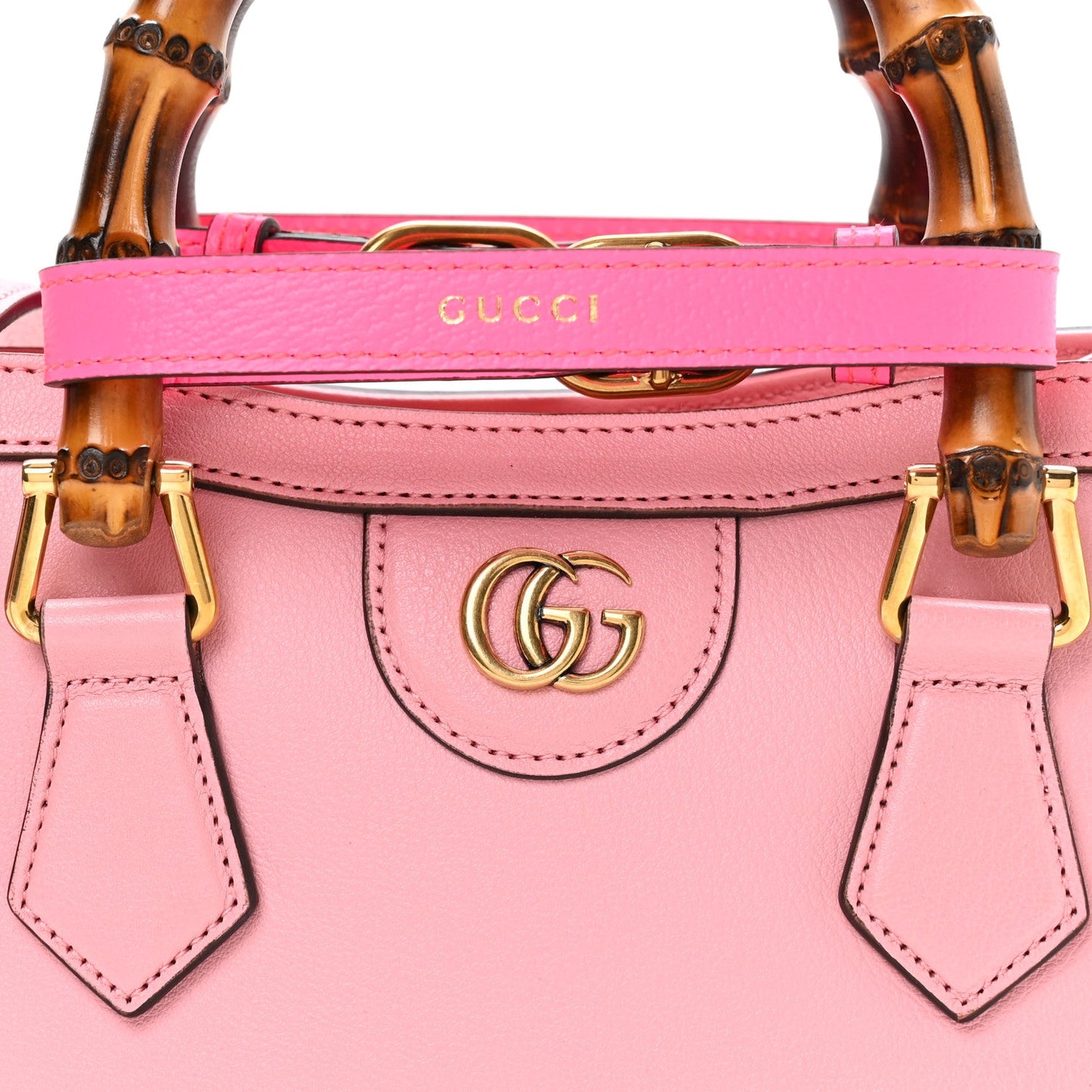 Wonka Grain Calfskin Mini Diana Tote Bag Wild Rose Fuxia Fluo