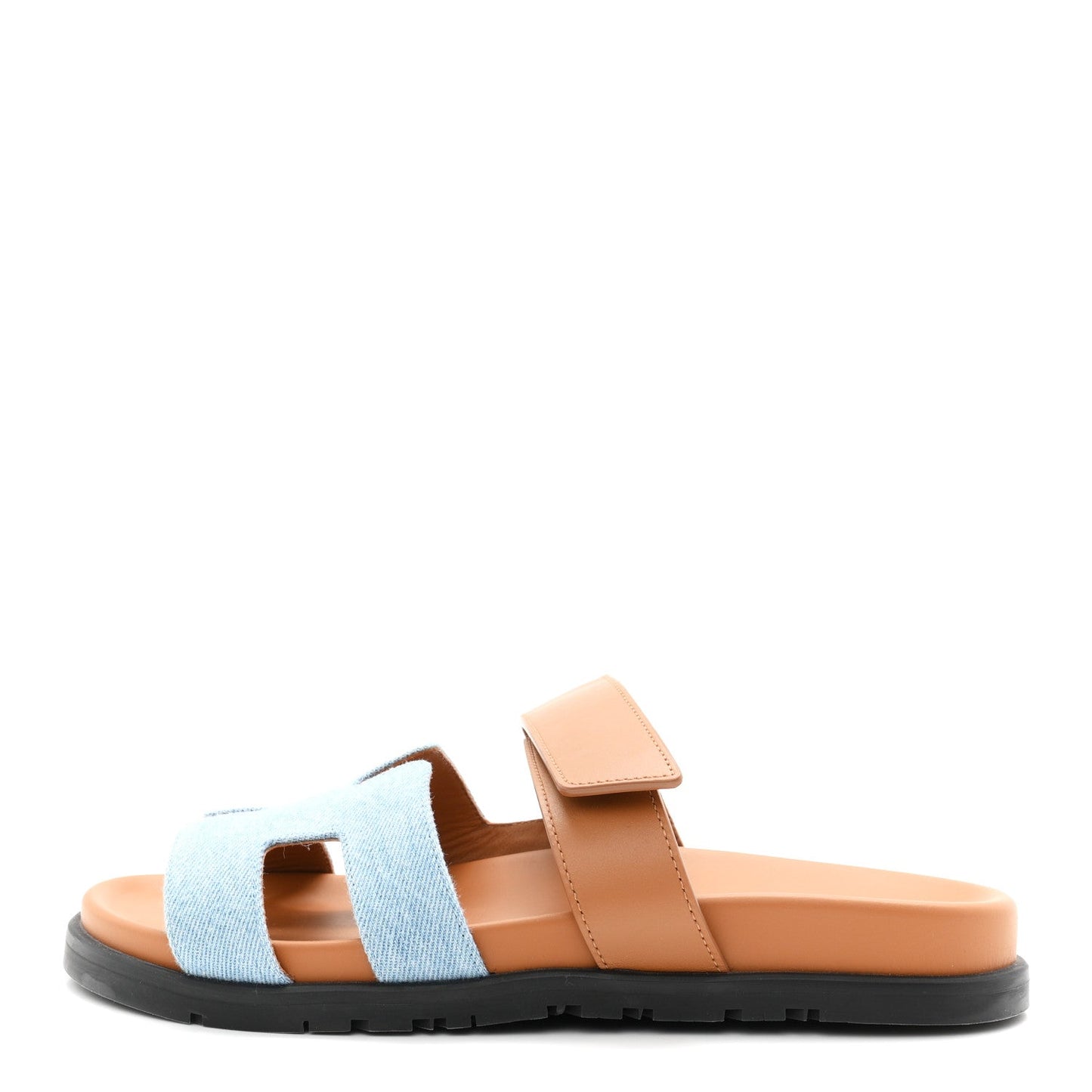 Denim Calfskin Womens Chypre Sandals 39 Bleu Clair Naturel