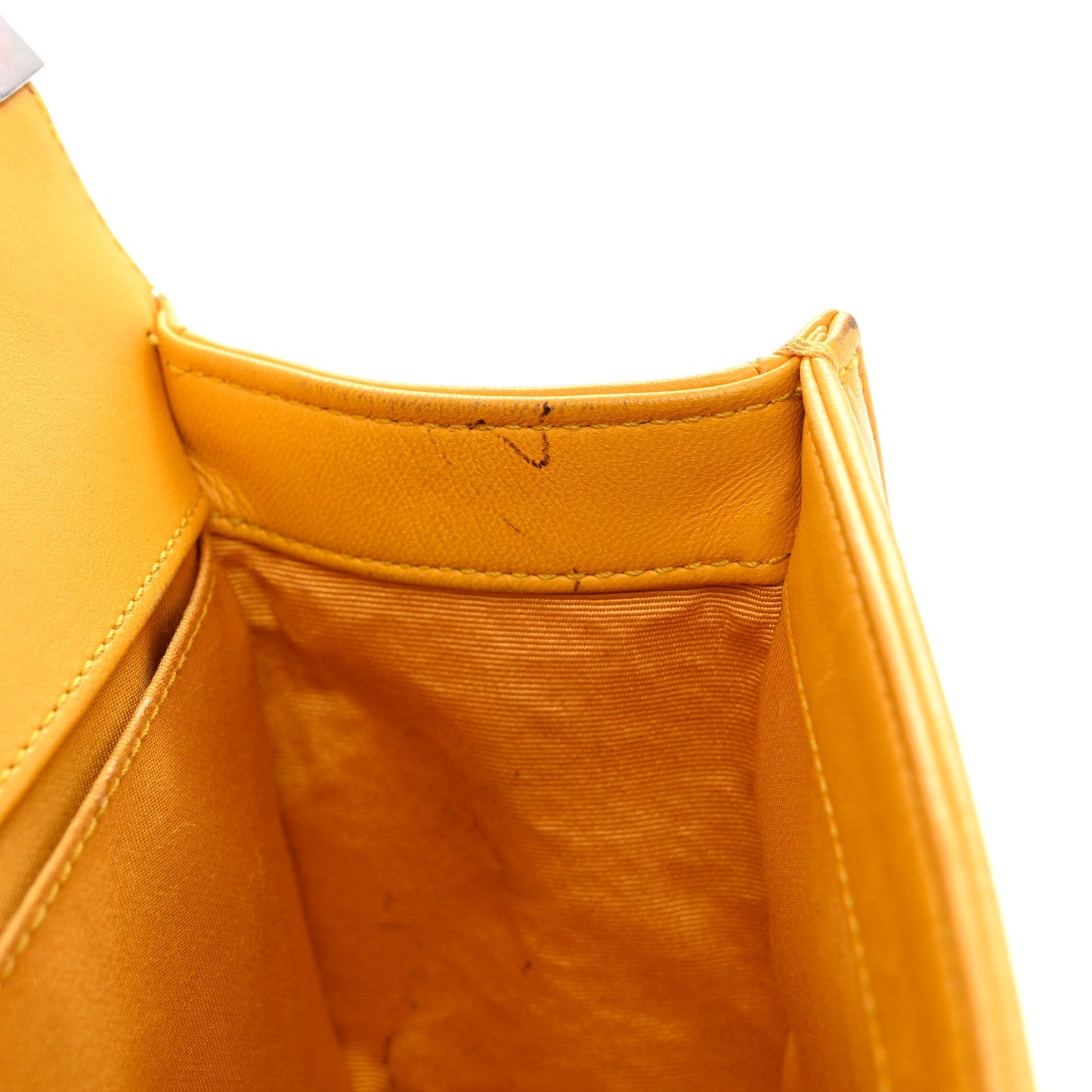 Lambskin Quilted Medium Boy Flap Yellow