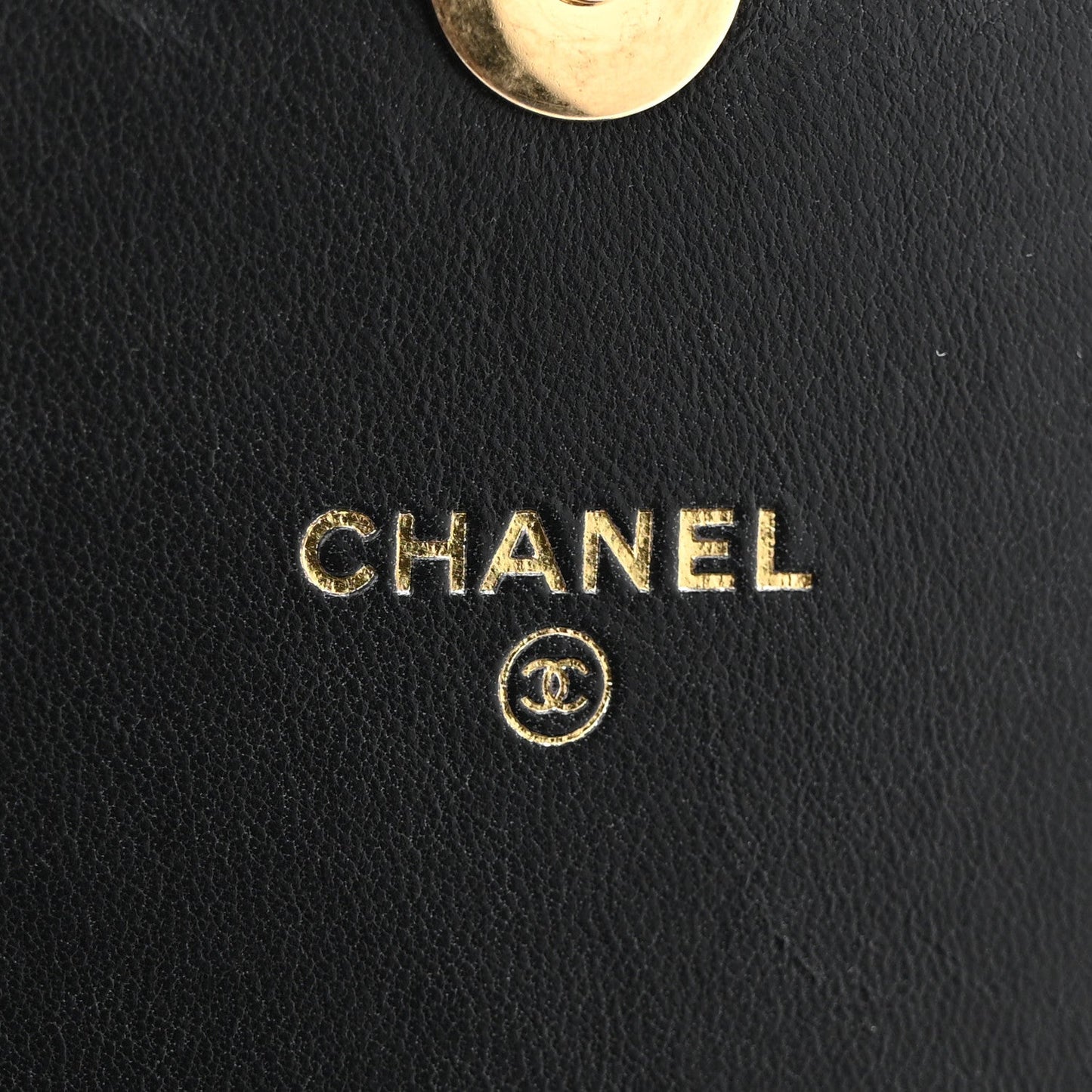 Lambskin Resin Quilted Mini Wallet On Chain WOC Black