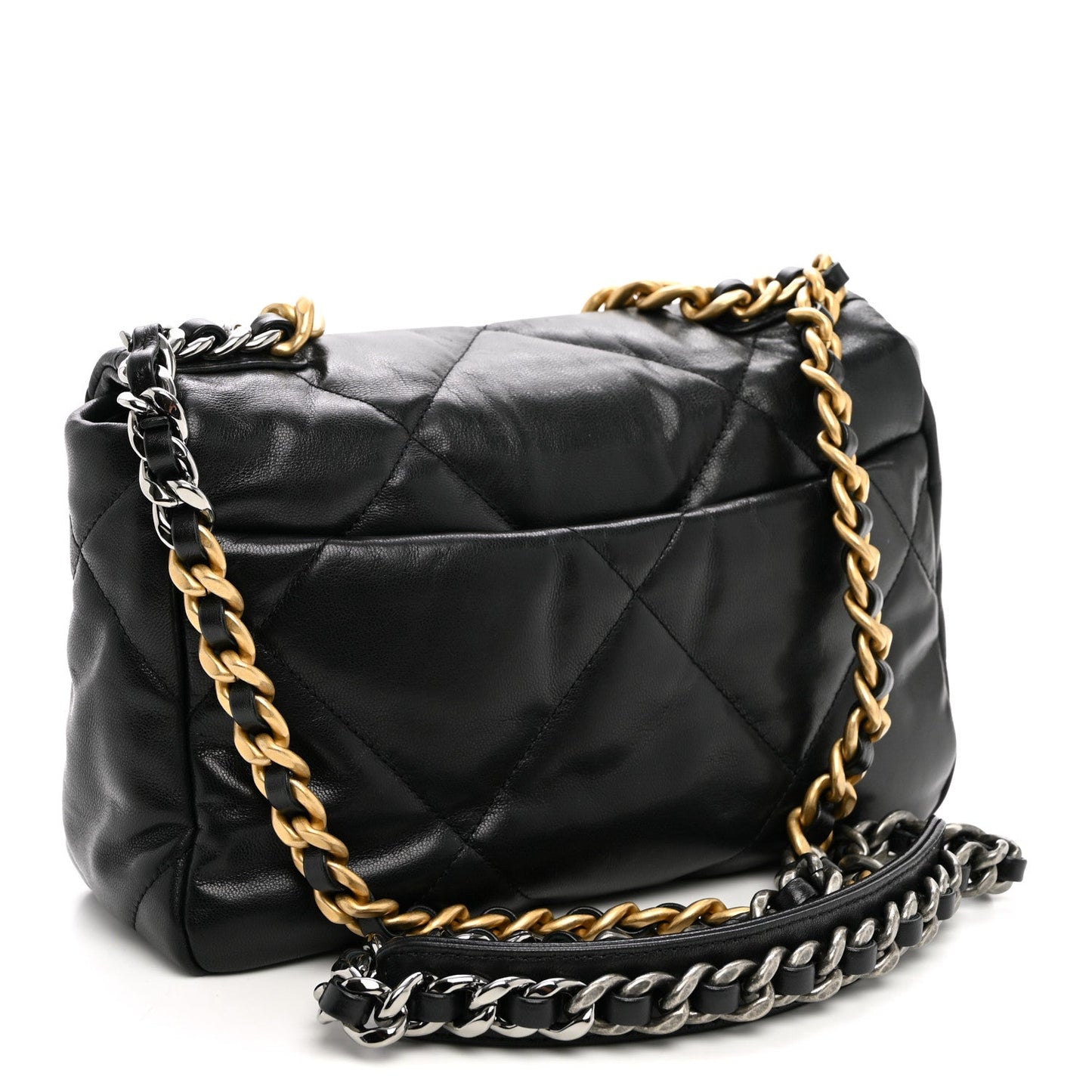 Goatskin Quilted Medium Chanel 19 Flap Black