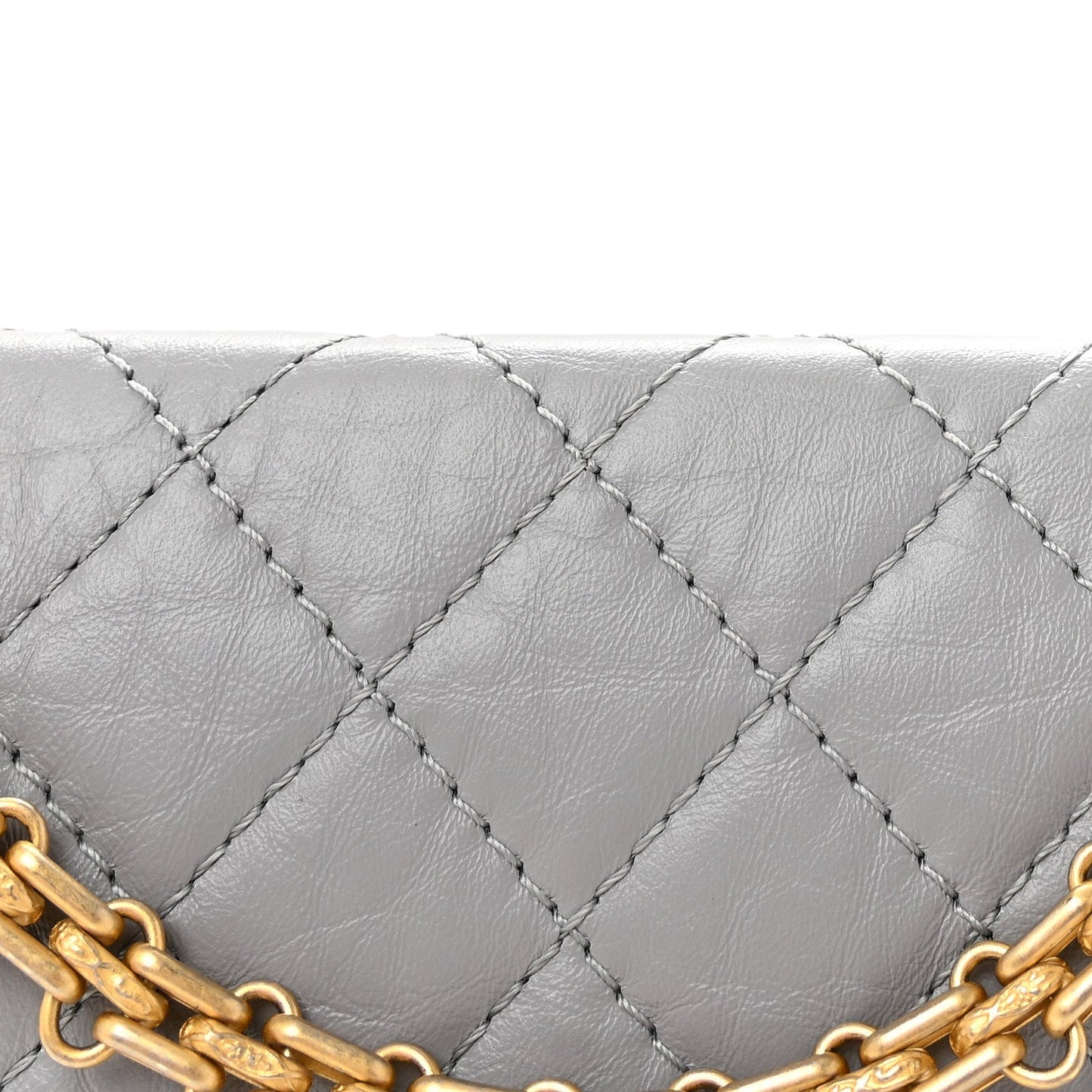 Aged Calfskin Quilted 2.55 Reissue Mini Flap Grey