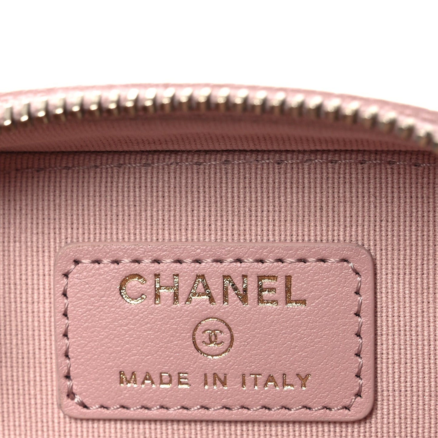 Caviar Quilted Clutch with Chain Light Pink