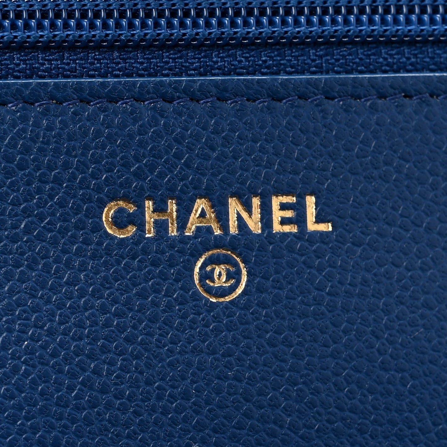 Caviar Quilted Boy Wallet On Chain WOC Dark Blue