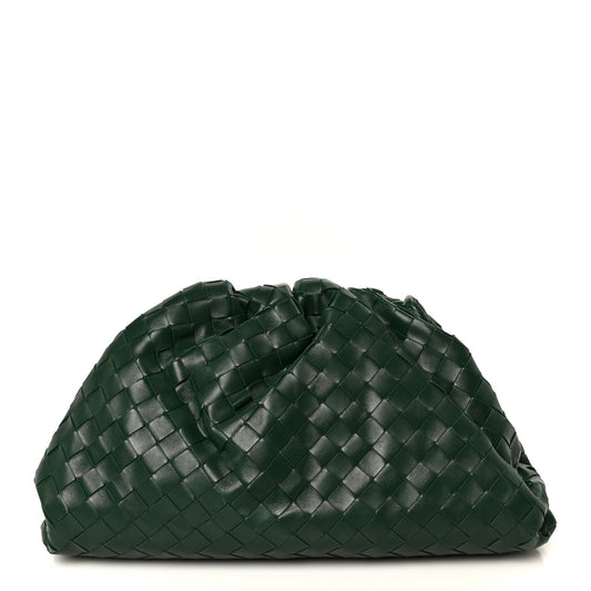 Nappa Maxi Intrecciato The Pouch Oversized Clutch Racing Green