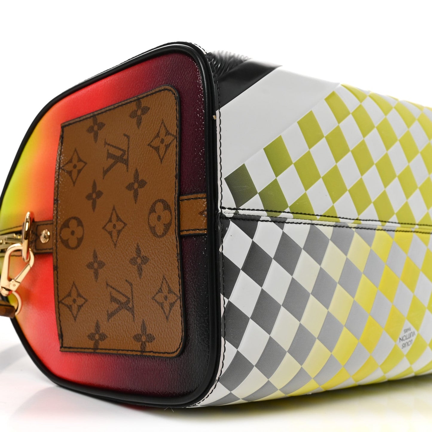 Epi Reverse Monogram Damier Race Speedy Bandouliere 30 Black Yellow