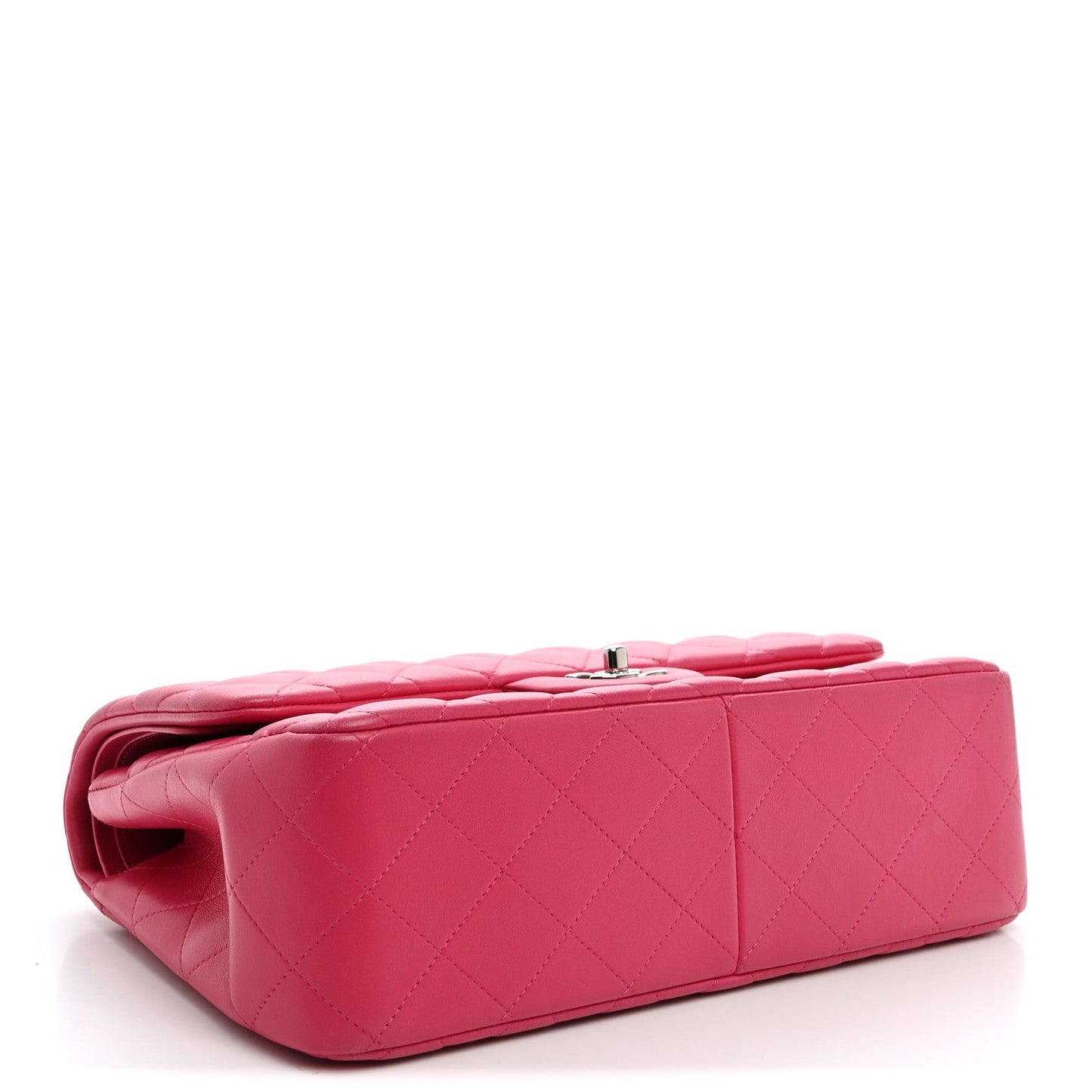 Lambskin Quilted Jumbo Double Flap Dark Pink