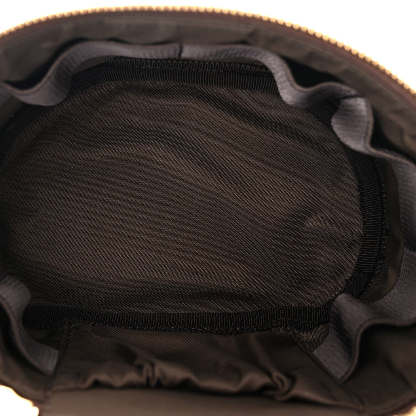 GG Supreme Monogram Textured Calfskin Web Ophidia Vanity Cosmetic Case Beige Ebony New Acero