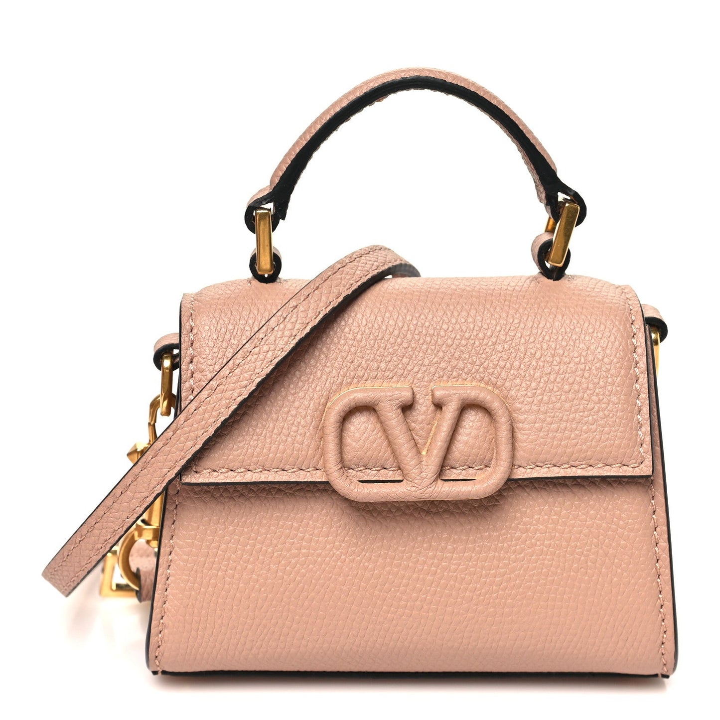 Calfskin Micro VSling Top Handle Bag Rose Cannelle
