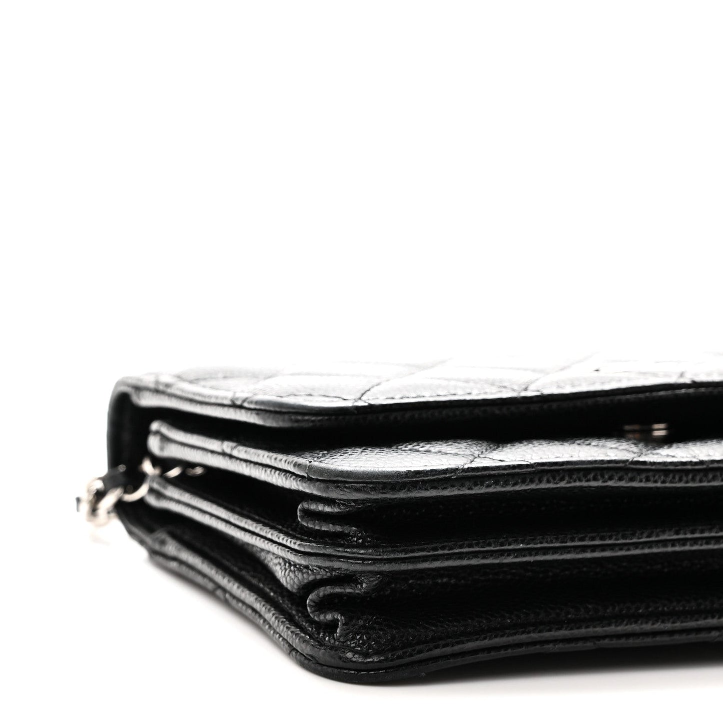 Caviar Quilted Mini Wallet On Chain WOC Black