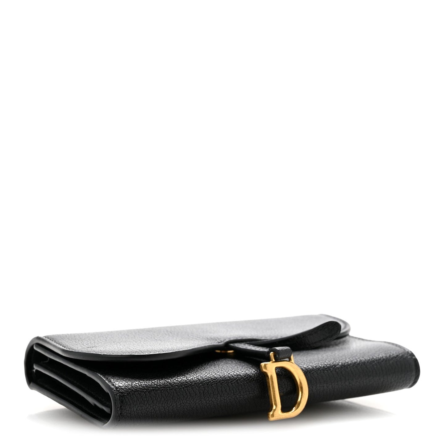 Goatskin Saddle Long Wallet Black