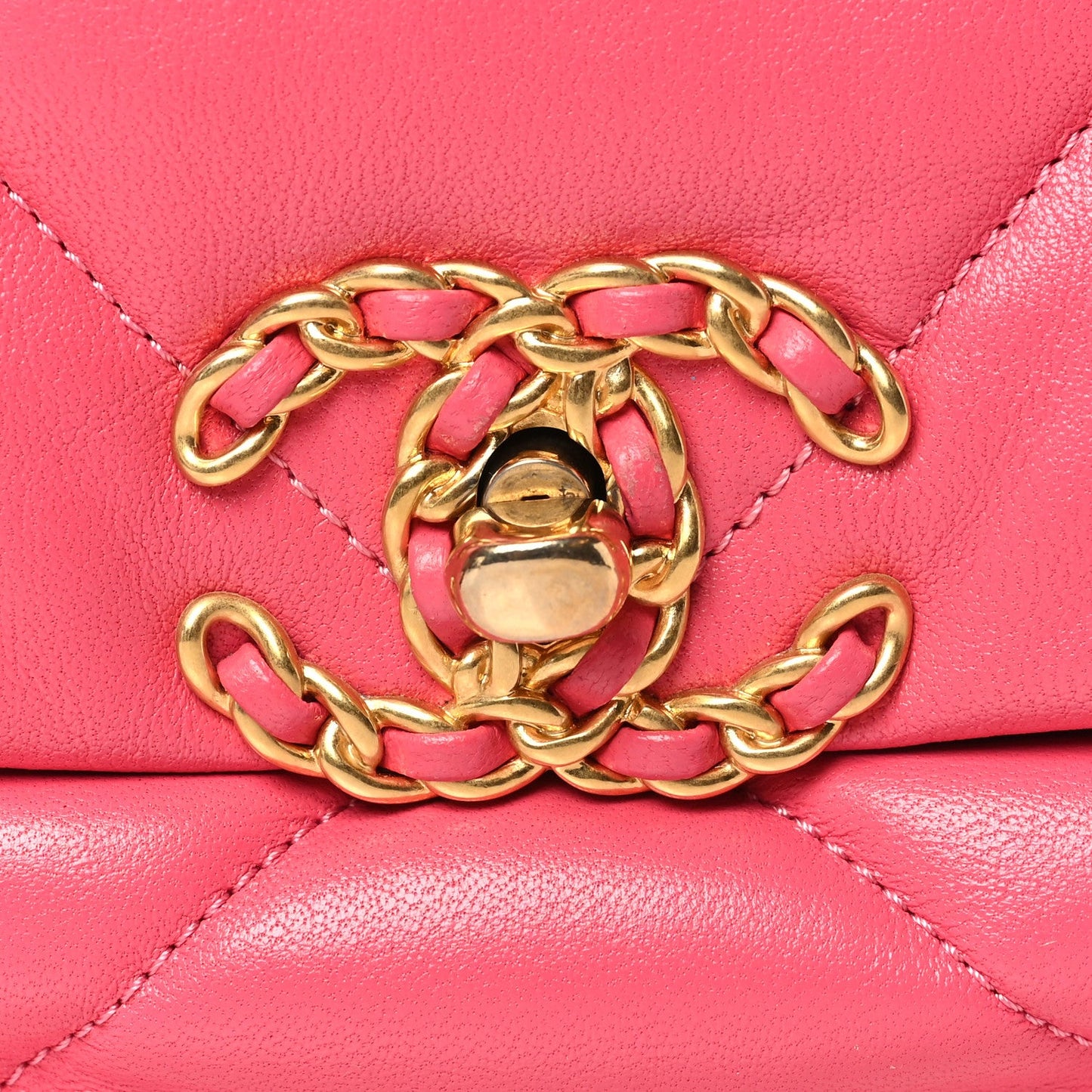 Goatskin Quilted Medium Chanel 19 Flap Pink
