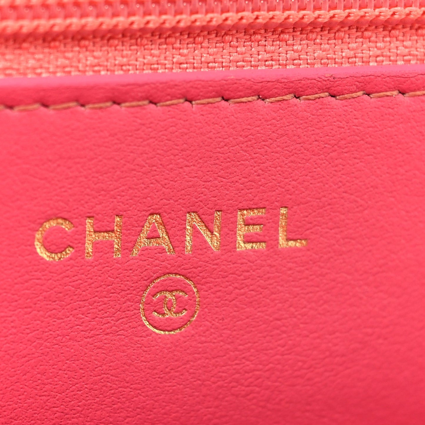 Wool Tweed Lambskin Quilted Chanel 19 Wallet On Chain WOC Coral Pink