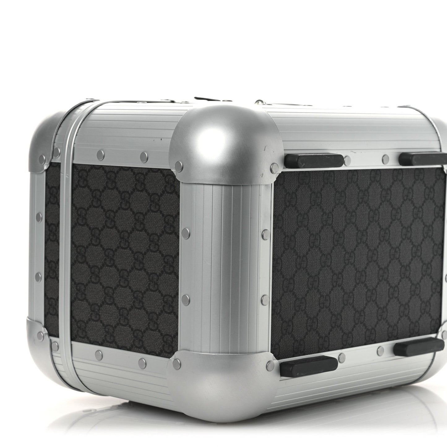 GG Supreme Monogram Aluminum Porter Beauty Case Silver