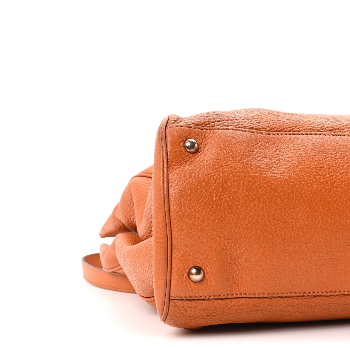 Cellarius Calfskin Large Bamboo Shopper Tote Orange