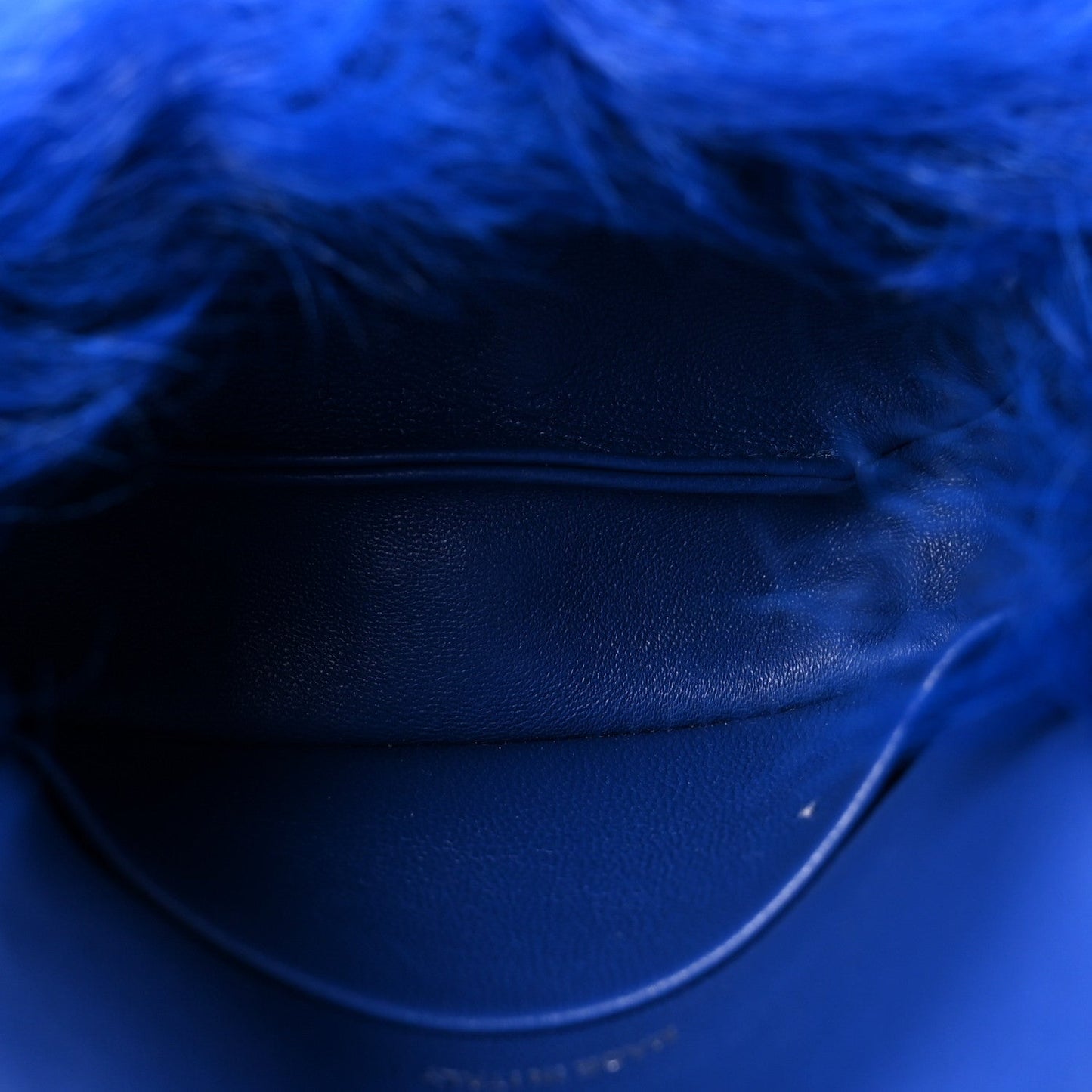 Shearling Lambskin CC Hook Card Holder Blue